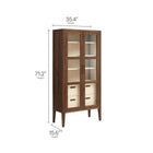Modway Nell 71" Glass Door Tall Display Storage Cabinet
