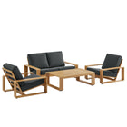 Modway Lirienne 4-Piece Outdoor Patio Aluminum Faux Wood Furniture Set EEI-7322