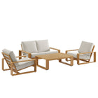 Modway Lirienne 4-Piece Outdoor Patio Aluminum Faux Wood Furniture Set EEI-7322