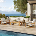 Modway Lirienne 4-Piece Outdoor Patio Aluminum Faux Wood Furniture Set EEI-7322