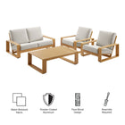 Modway Lirienne 4-Piece Outdoor Patio Aluminum Faux Wood Furniture Set EEI-7322