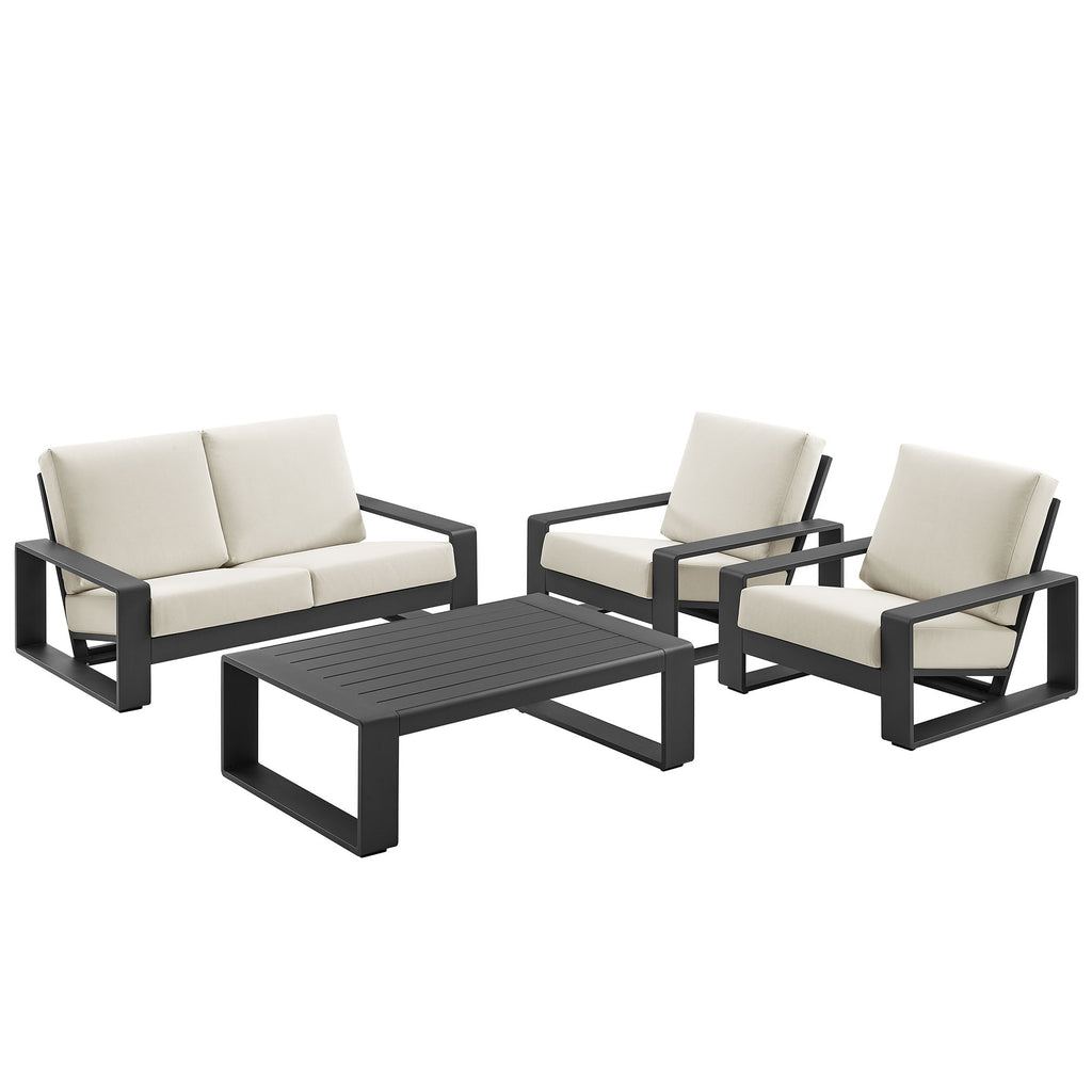 Modway Lirienne 4-Piece Outdoor Patio Aluminum Furniture Set