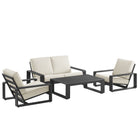 Modway Lirienne 4-Piece Outdoor Patio Aluminum Furniture Set