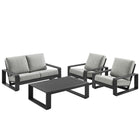 Modway Lirienne 4-Piece Outdoor Patio Aluminum Furniture Set