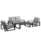 Modway Lirienne 4-Piece Outdoor Patio Aluminum Furniture Set