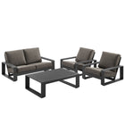 Modway Lirienne 4-Piece Outdoor Patio Aluminum Furniture Set