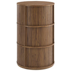 Modway Clement Round Pedestal Stand Storage Table With Sliding Tambour Doors  