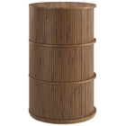 Modway Clement Round Pedestal Stand Storage Table With Sliding Tambour Doors