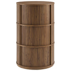 Modway Clement Round Pedestal Stand Storage Table With Sliding Tambour Doors