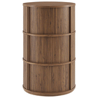 Modway Clement Round Pedestal Stand Storage Table With Sliding Tambour Doors