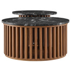 Modway Fortitude Round Faux Marble Top Nesting Coffee Table Set