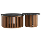 Modway Fortitude Round Faux Marble Top Nesting Coffee Table Set