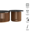 Modway Fortitude Round Faux Marble Top Nesting Coffee Table Set