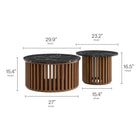 Modway Fortitude Round Faux Marble Top Nesting Coffee Table Set