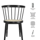Modway Lykke Curved Spindle Back Dining Chairs Set of 2