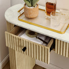 Modway Caldera 42" Curved Solid Wood and Marble Console Table