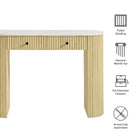 Modway Caldera 42" Curved Solid Wood and Marble Console Table