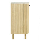 Modway Caldera 33" Curved Solid Wood and Marble Accent Storage Cabinet
