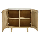 Modway Caldera 33" Curved Solid Wood and Marble Accent Storage Cabinet