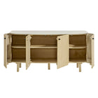 Modway Caldera 60" Curved Solid Wood and Marble Sideboard Storage Cabinet