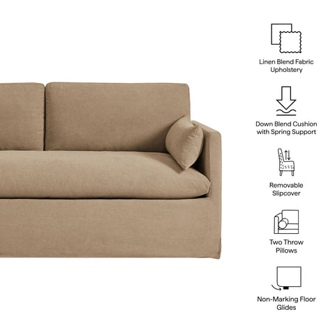 Modway Wellfleet Slipcovered Linen-Blend Loveseat