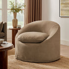 Modway Sadie Slipcovered Linen-Blend Round Accent Chair