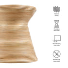 Modway Tavi Hourglass Natural Rattan Round Side Table
