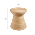 Modway Tavi Hourglass Natural Rattan Round Side Table