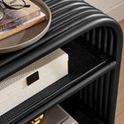 Modway Eve Curved Natural Rattan Side Table
