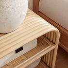 Modway Eve Curved Natural Rattan Side Table