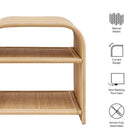 Modway Eve Curved Natural Rattan Side Table