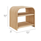 Modway Eve Curved Natural Rattan Side Table