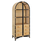 Modway Jane 71 Inch Tall Arched Natural Rattan Bookshelf  