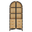 Modway Jane 71 Inch Tall Arched Natural Rattan Bookshelf