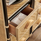 Modway Jane 71 Inch Tall Arched Natural Rattan Bookshelf