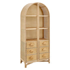 Modway Jane 71 Inch Tall Arched Natural Rattan Bookshelf  