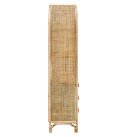 Modway Jane 71 Inch Tall Arched Natural Rattan Bookshelf  