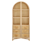Modway Jane 71 Inch Tall Arched Natural Rattan Bookshelf
