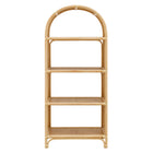 Modway Celeste 67 Inch Tall Arched Natural Rattan Bookshelf