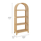 Modway Celeste 67 Inch Tall Arched Natural Rattan Bookshelf
