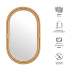 Modway Corsica Oval Rattan Wall Mirror