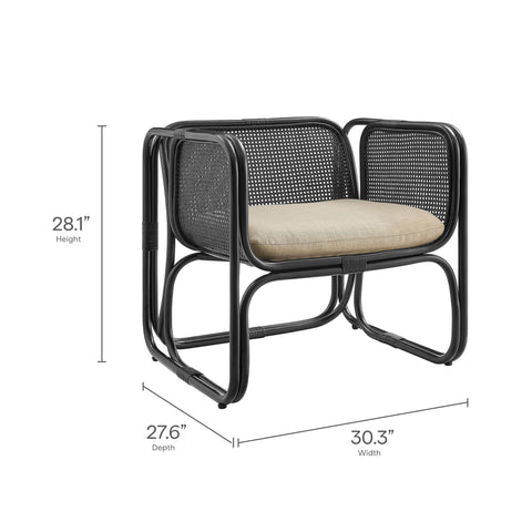 Modway Ellis Natural Rattan Accent Armchair  