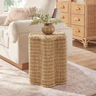 Modway Erika Scalloped Natural Rattan Side Table