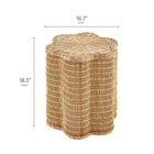 Modway Erika Scalloped Natural Rattan Side Table