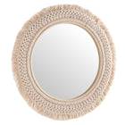 Modway Jade Round Rattan Macrame Wall Mirror  