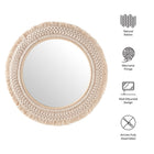 Modway Jade Round Rattan Macrame Wall Mirror