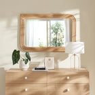 Modway Corsica Curved Rectangle Rattan Wall Mirror