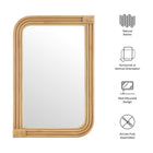 Modway Corsica Curved Rectangle Rattan Wall Mirror