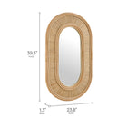 Modway Sovana Oval Rattan Wall Mirror