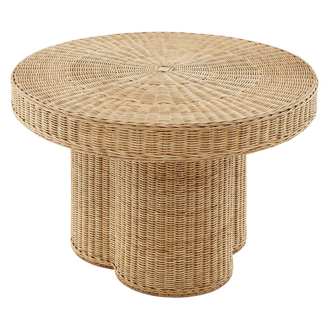 Modway Ainsley 32 Inch Round Natural Rattan Coffee Table  